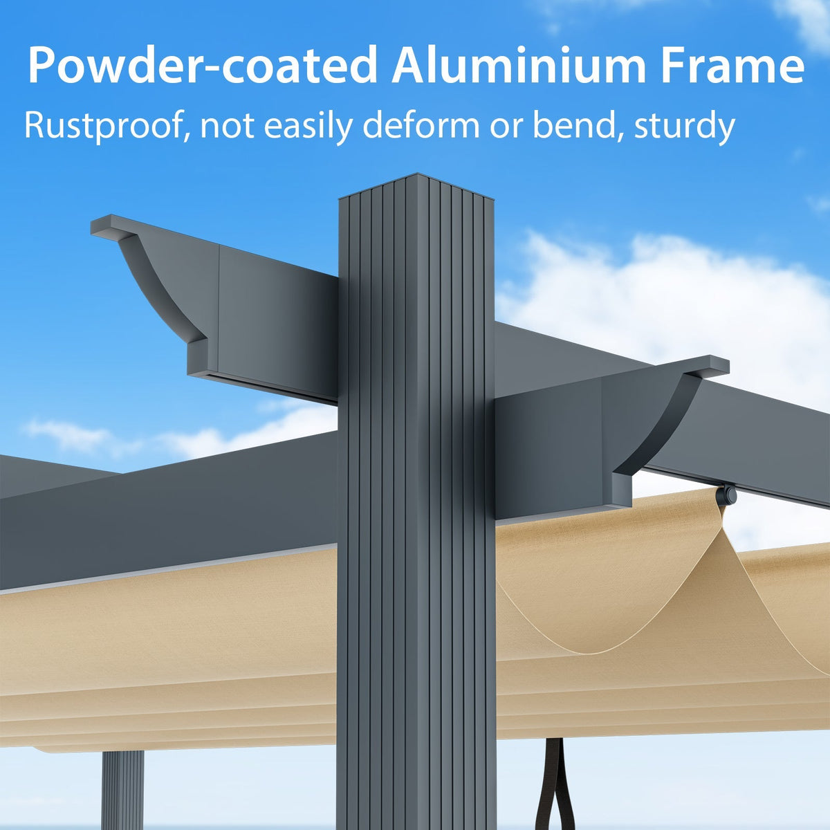 10 x 13 ft Aluminum Retractable Pergola with Canopy