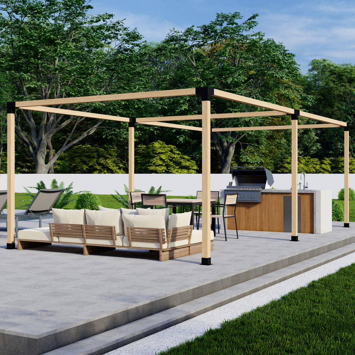 Zen Freestanding Pergola Bracket Kit – Up to 24 x 12 Ft