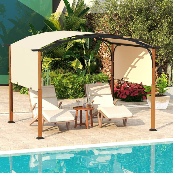 10 x 12 ft Outdoor Retractable Pergola with Canopy