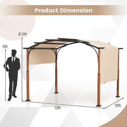 10 x 12 ft Outdoor Retractable Pergola with Canopy