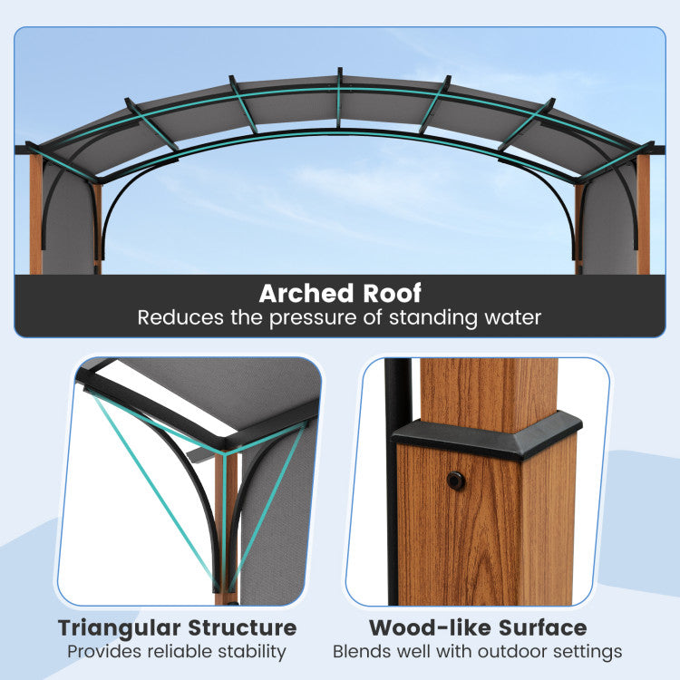 10 x 12 ft Outdoor Retractable Pergola with Canopy