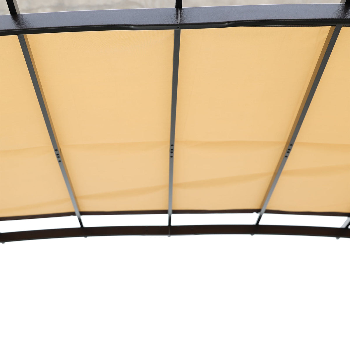 12 x 9 ft Steel Outdoor Pergola with Retractable Canopy