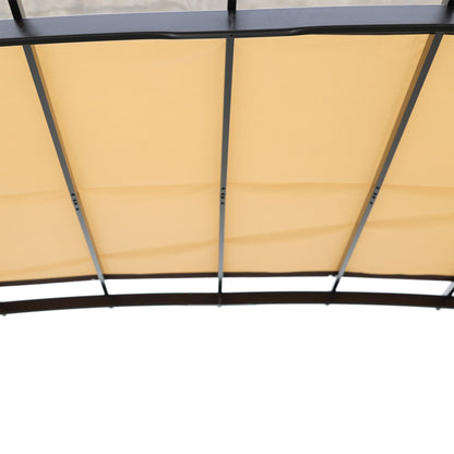 12 x 9 ft Steel Outdoor Pergola with Retractable Canopy