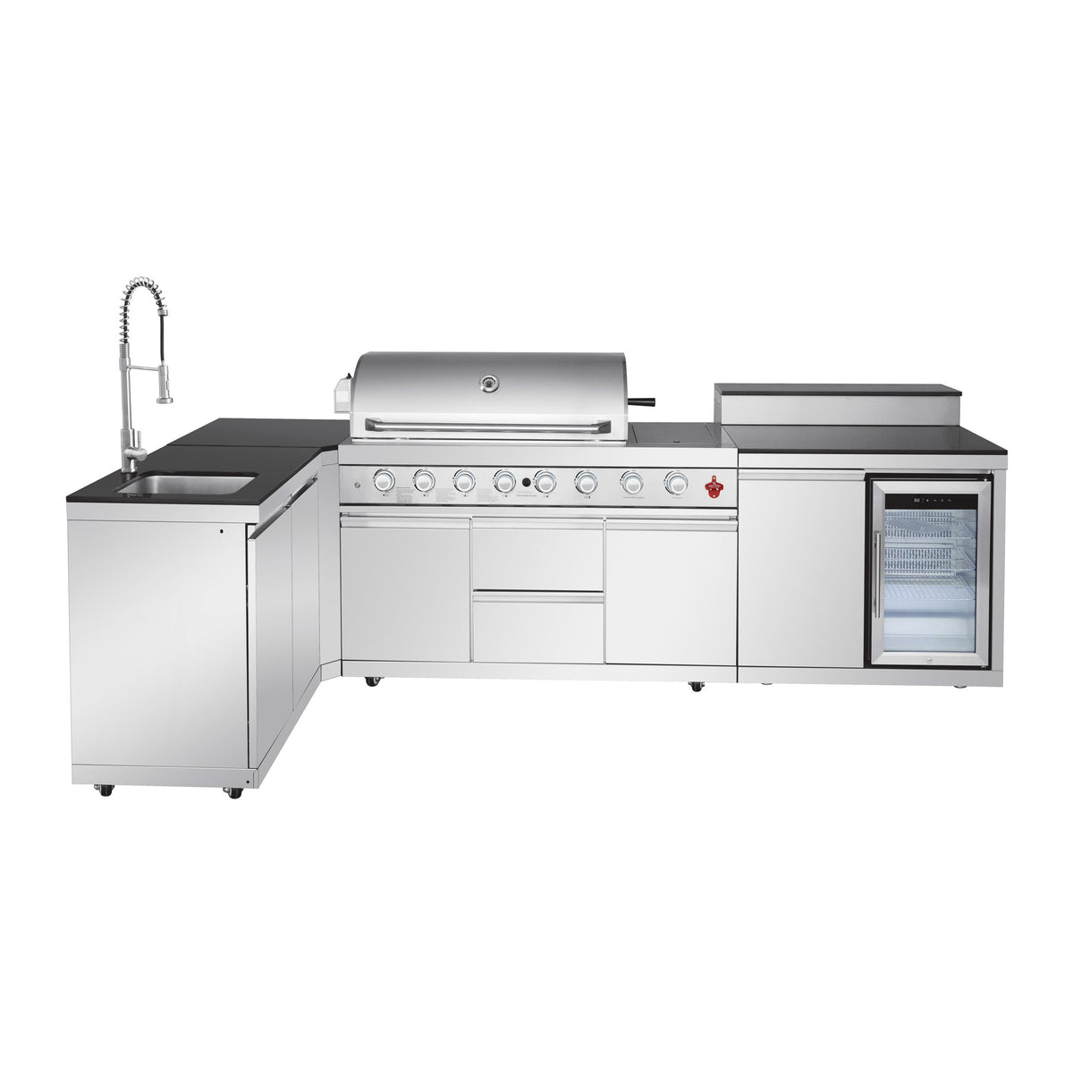 6+1 Burner Stainless Steel Propane Gas Outdoor Kitchen Island