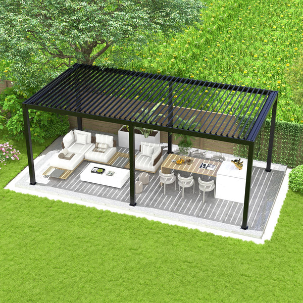 10 x 19 ft Aluminum Louvered Pergola