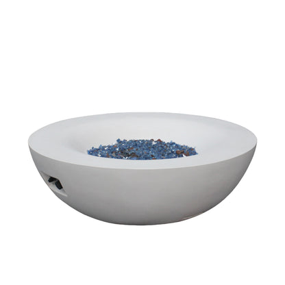 42-Inch GFRC Propane Fire Pit Bowl in Antique White