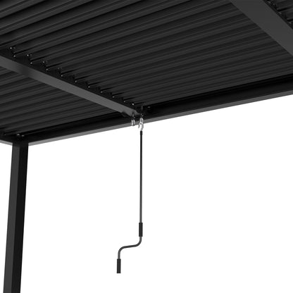 Black Aluminum Louvered Pergola with Adjustable Roof