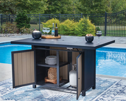 East Beach - Rectangular Bar Table With 30,000 BTU Fire Pit