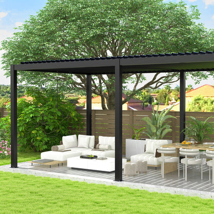 10 x 19 ft Aluminum Louvered Pergola