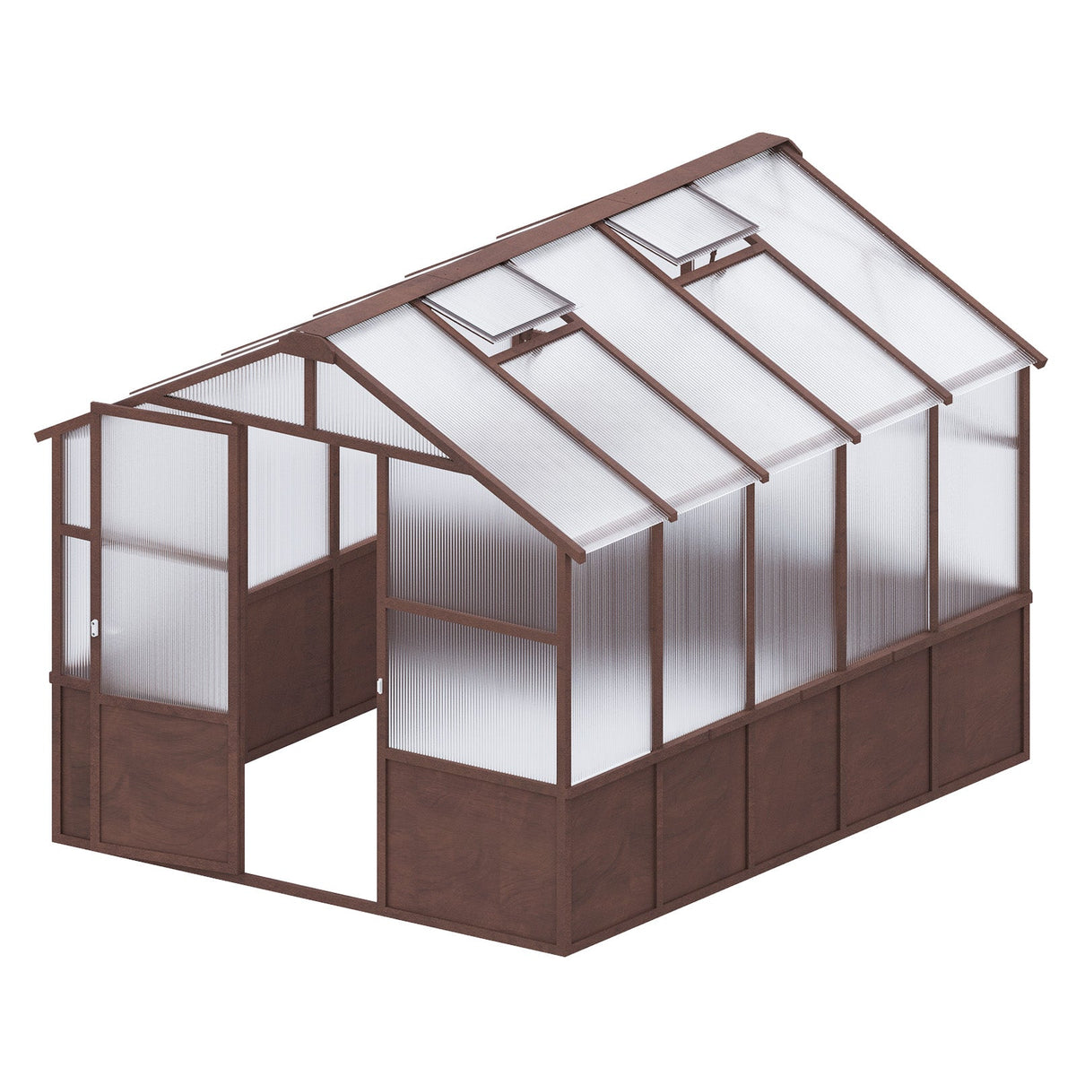 8 x 10 ft Cedar Greenhouse with 6mm Polycarbonate Panels