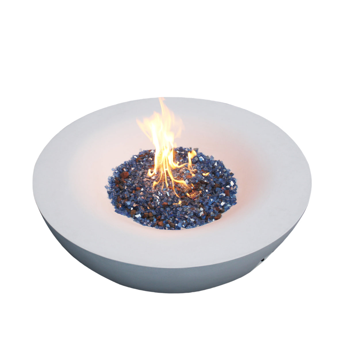 42-Inch GFRC Propane Fire Pit Bowl in Antique White
