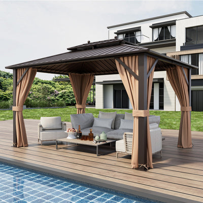10 x 13 Ft Double-Roof Hardtop Gazebo
