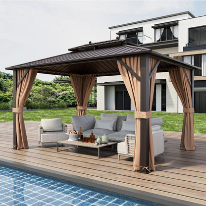 10 x 13 Ft Double-Roof Hardtop Gazebo