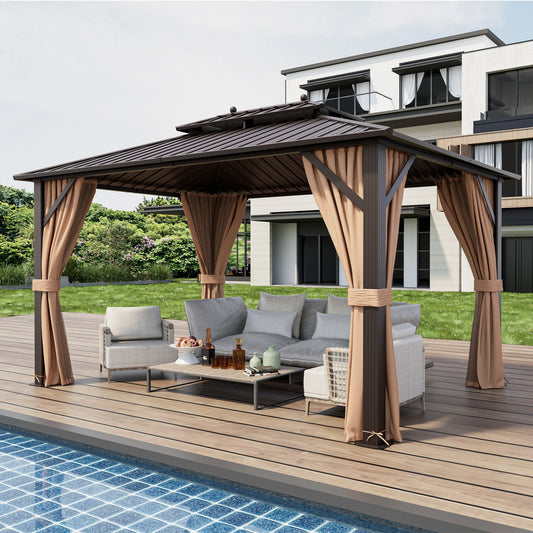 10 x 13 Ft Double-Roof Hardtop Gazebo