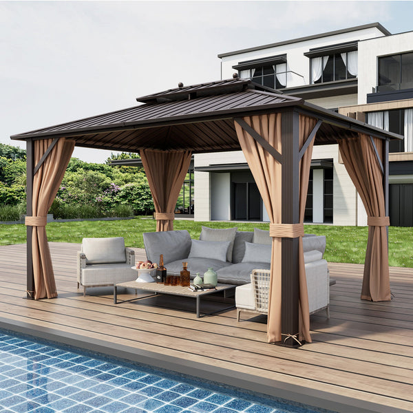 10 x 13 Ft Double-Roof Hardtop Gazebo