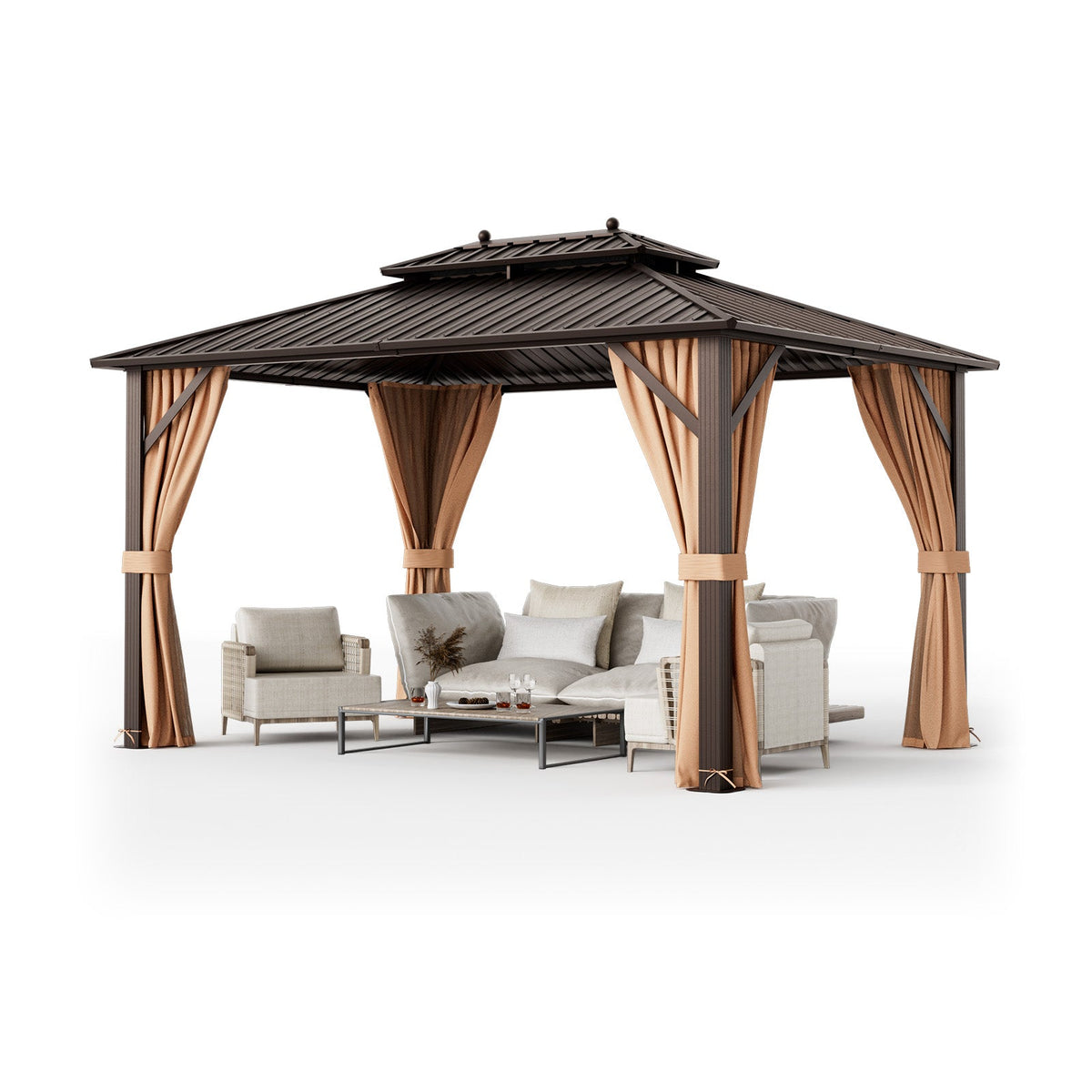 10 x 13 Ft Double-Roof Hardtop Gazebo