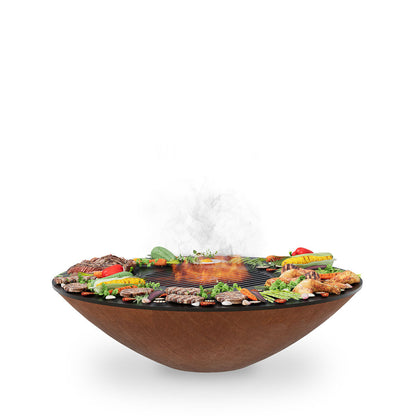 Arteflame Classic 40-Inch Corten Steel Fire Pit with Cooktop