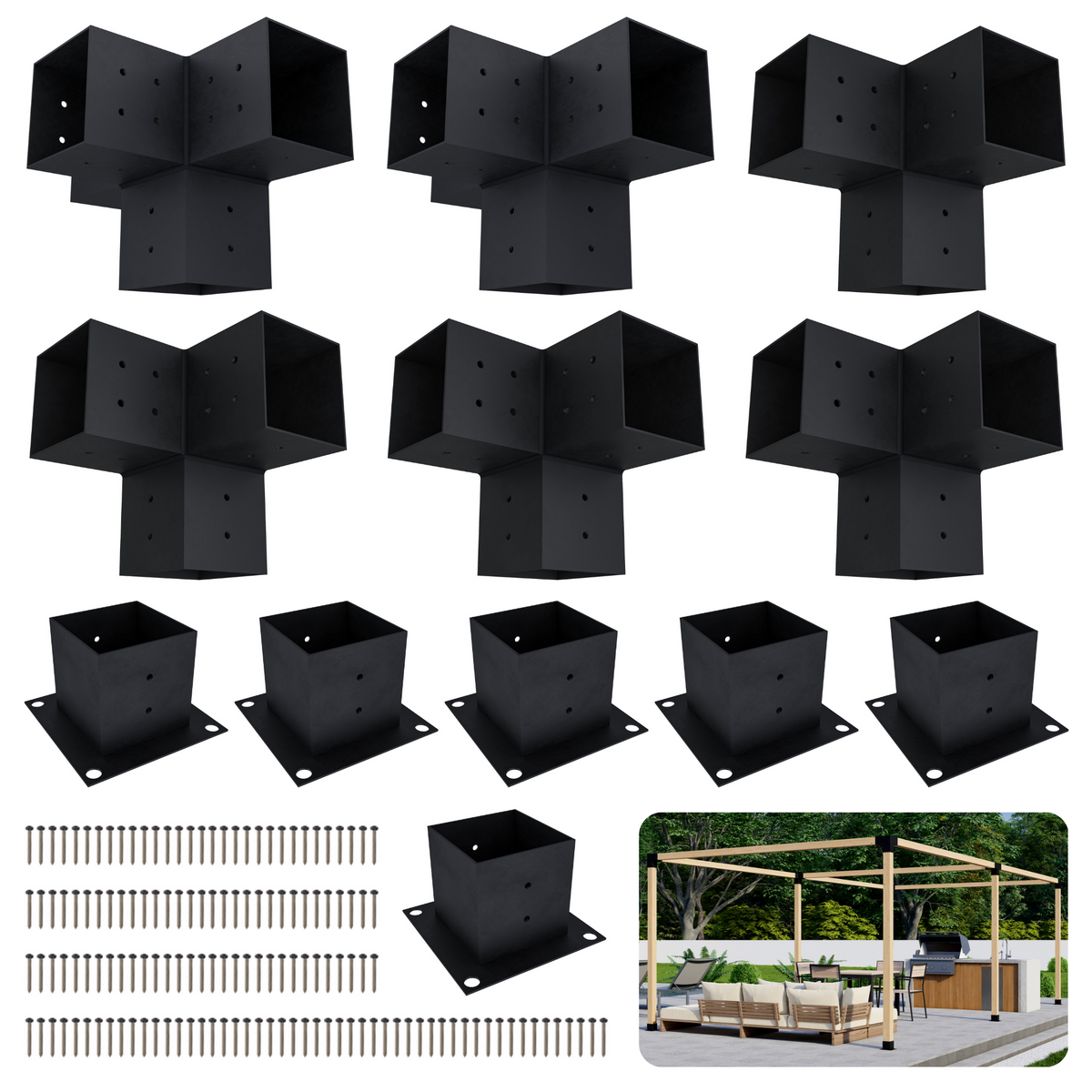 Zen Freestanding Pergola Bracket Kit – Up to 24 x 12 Ft