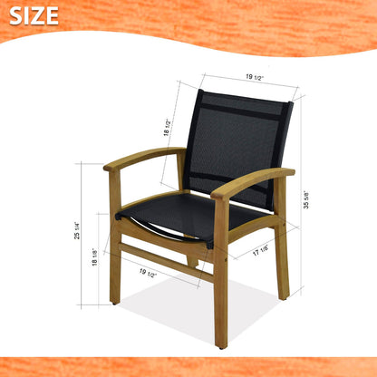 Rinjani 87-Inch Teak Dining Table with Fortuna Armchairs