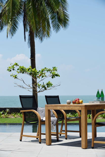 Rinjani FSC Teak Dining Table with 8 Manhattan Armchairs