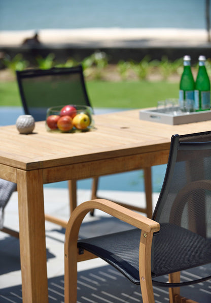 Rinjani FSC Teak Dining Table with 8 Manhattan Armchairs