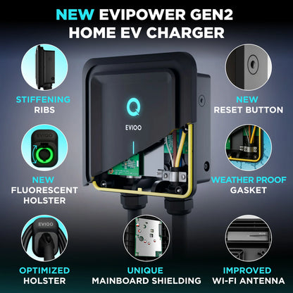 40A 9.6kW NACS Level 2 EV Charger with NEMA 14-50 Plug