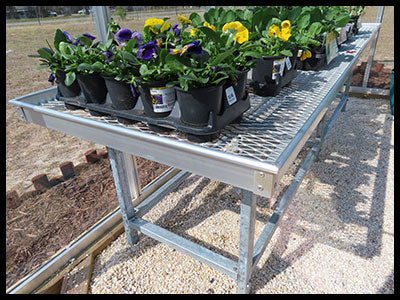 Janco Greenhouse Bench – 30" x 8' Aluminum, Expanded Metal