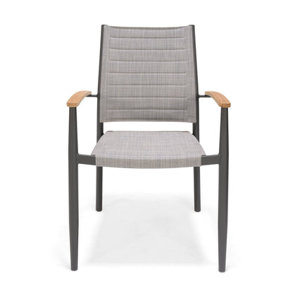 Topaz 9-Piece FSC Teak Dining Set with 8 Armchairs