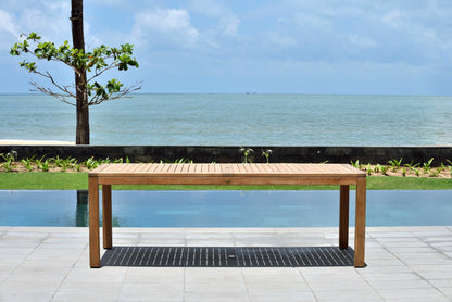 Rinjani 87-Inch Teak Dining Table with Fortuna Armchairs