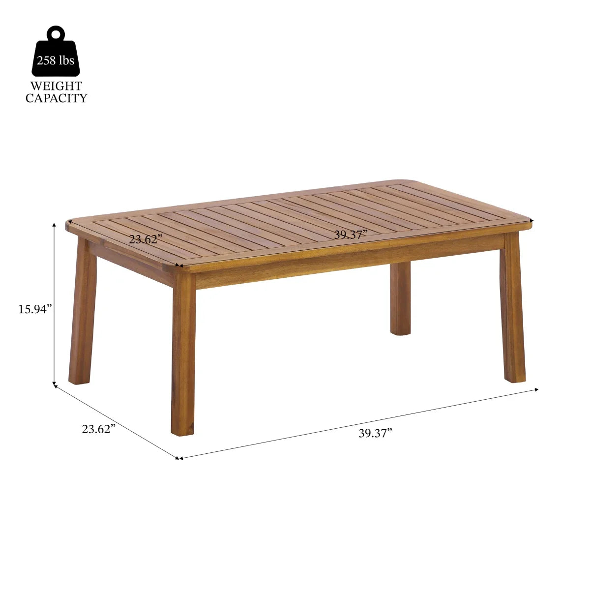 Christopher Knight Home Acacia Wood Outdoor Loveseat and Coffee Table Set