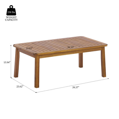 Christopher Knight Home Acacia Wood Outdoor Loveseat and Coffee Table Set