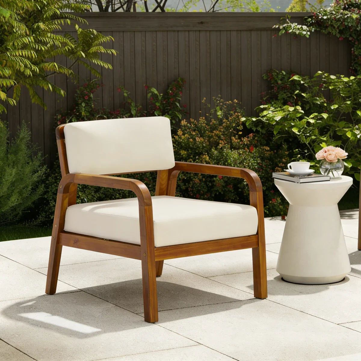 Christopher Knight Home Acacia Wood Outdoor Loveseat and Coffee Table Set