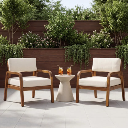 Christopher Knight Home Acacia Wood Outdoor Loveseat and Coffee Table Set