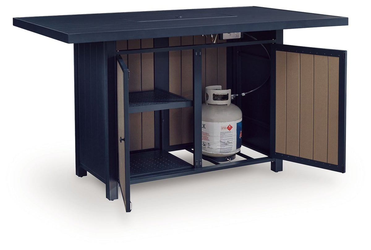 East Beach - Rectangular Bar Table With 30,000 BTU Fire Pit